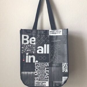 Lululemon Black White Reusable Shopping Bag